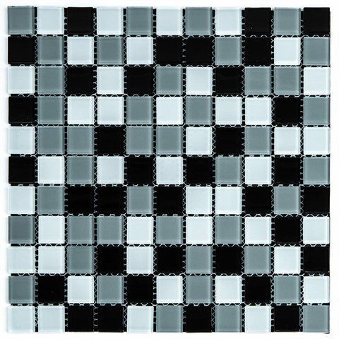 Мозаика из декоративного стекла 298х298х4,5мм Чёрно-серая SW-00002369